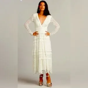 【TADASHI SHOJI】ミディ ドレス ハイロー Vライン ホワイト Tadashi Shoji | Dresses | Beautiful Tadashi Shoji White Mid
